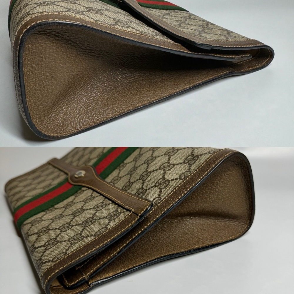 🔴SOLD🔴Gucci Large Ophidia Sherry Line Supreme GG Monogram Clutch - Picture 9 of 13